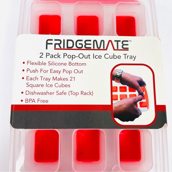 2 Pk Flexible Silicone Bottom Pop Out Ice Cube Trays - Picture 4 of 4